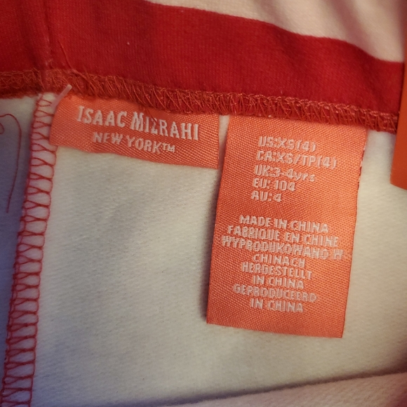 💖💖Girl's Isaac Mizrahi Valentine's graphic tee and striped leggings set Size 4 - Picture 5 of 6